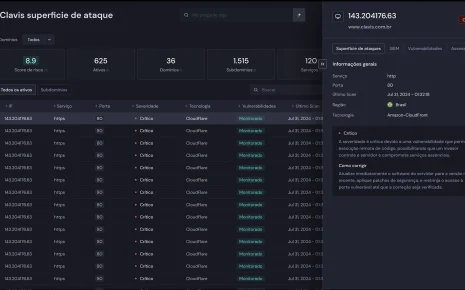 Gerenciamento da Superfície de Ataque - tela2